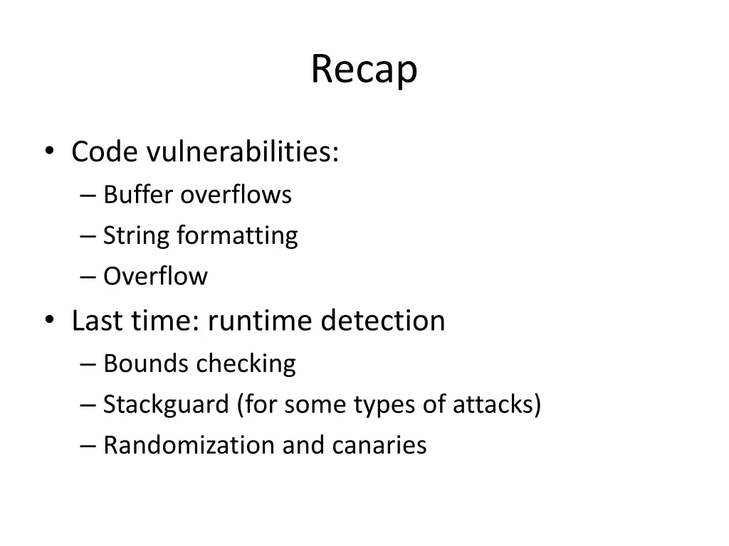 recap