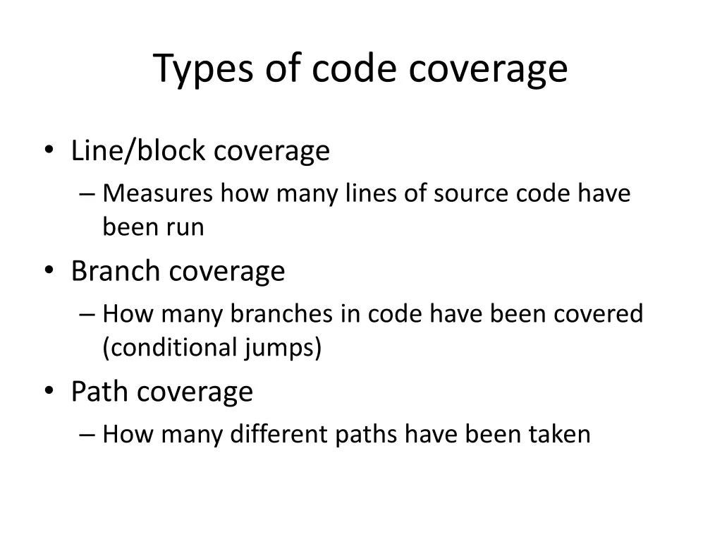 types of code coverage