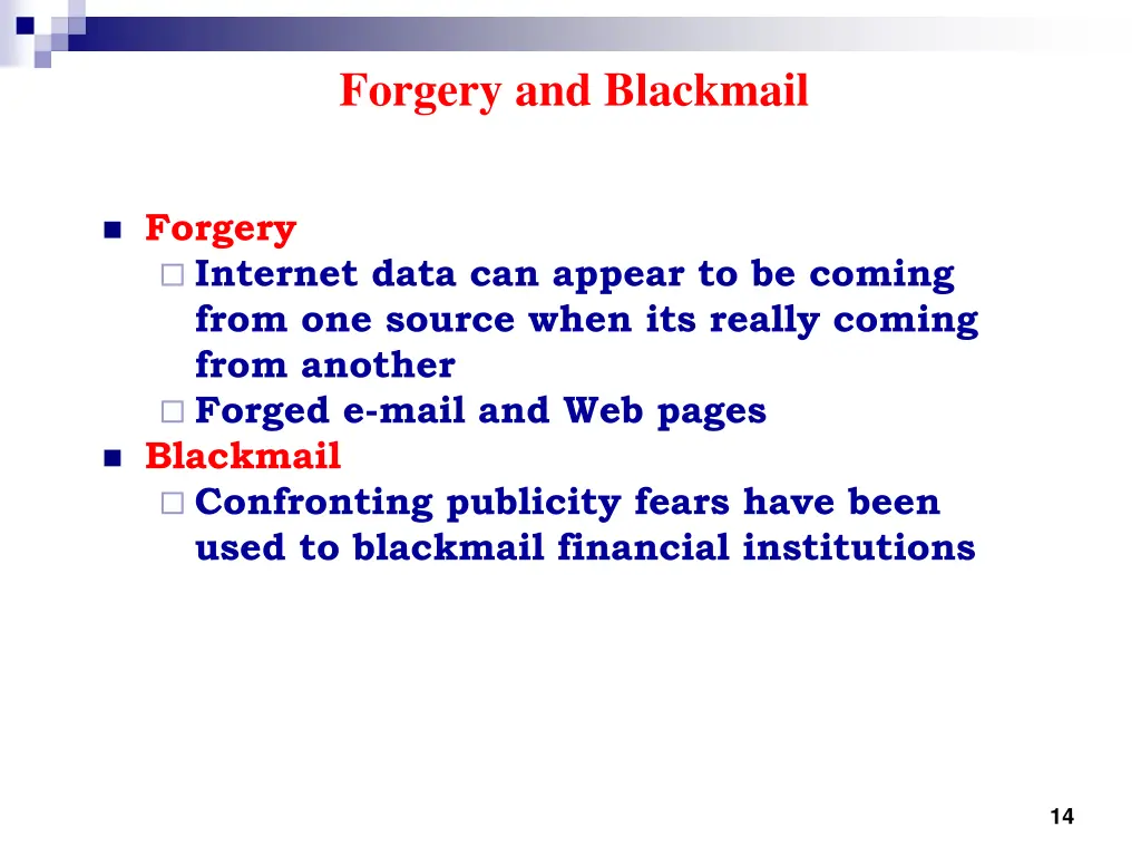 forgery and blackmail