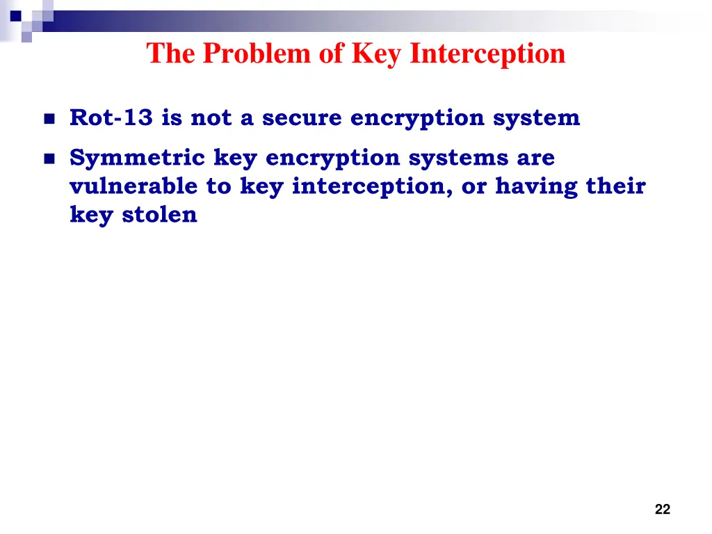the problem of key interception