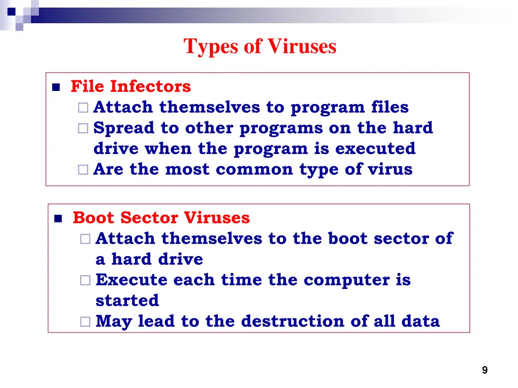 types of viruses
