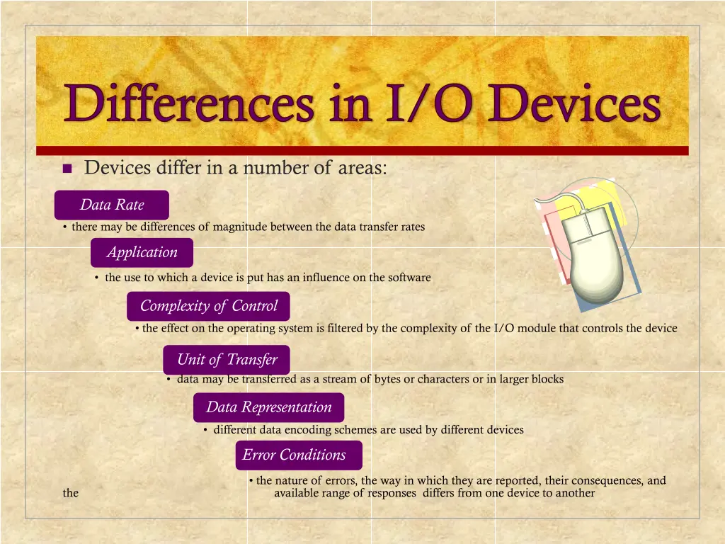 differences in i o devices