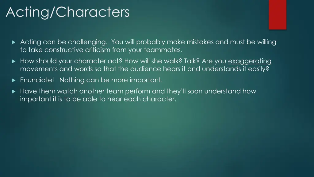 acting characters