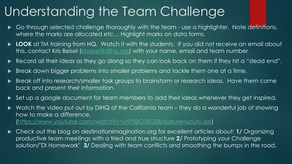 understanding the team challenge