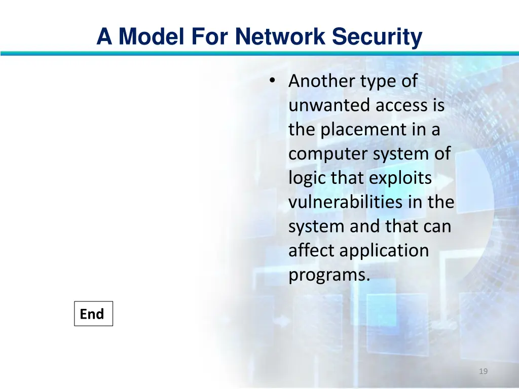 a model for network security 18