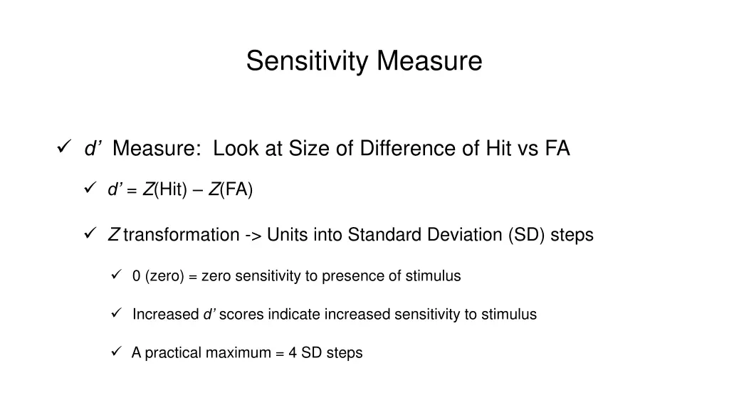 sensitivity measure