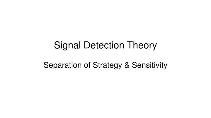 signal detection theory