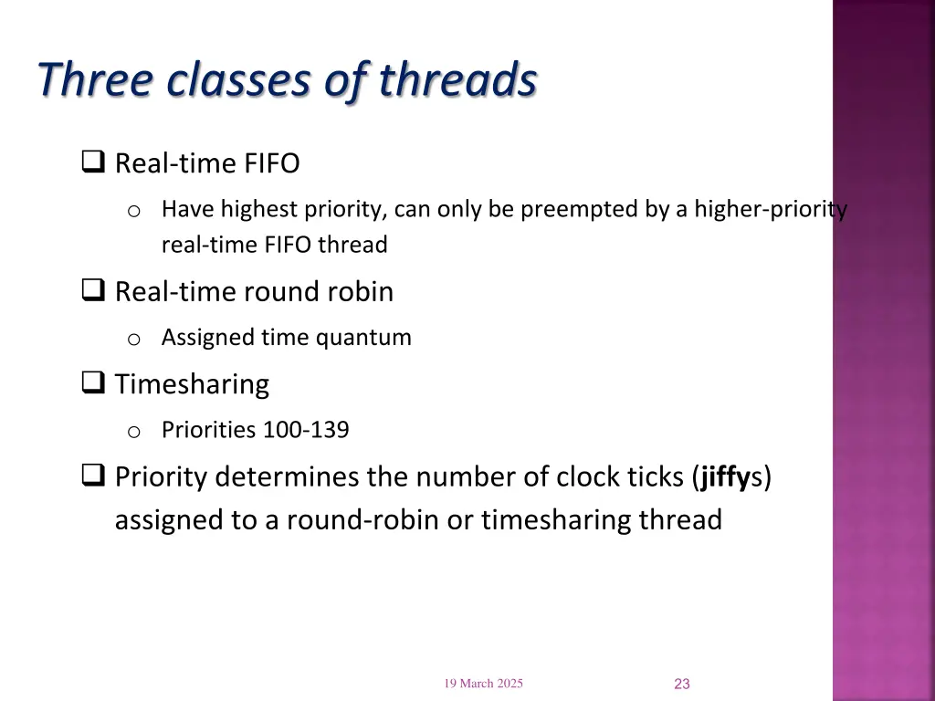 three classes of threads