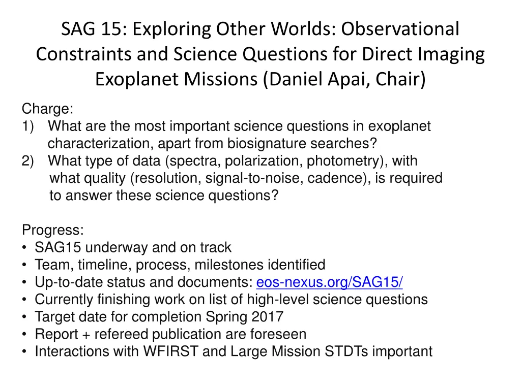 sag 15 exploring other worlds observational