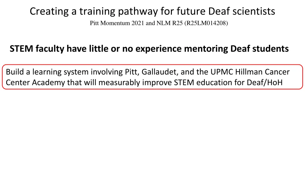 creating a training pathway for future deaf