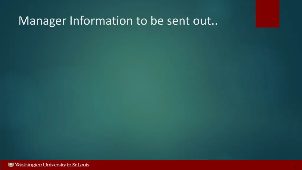 manager information to be sent out
