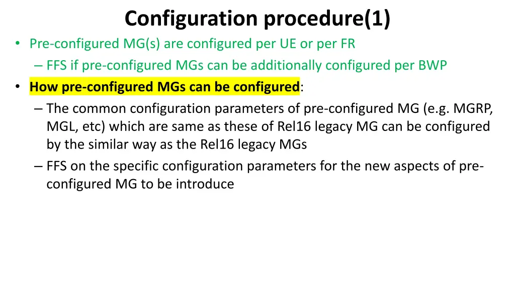 configuration procedure 1 pre configured