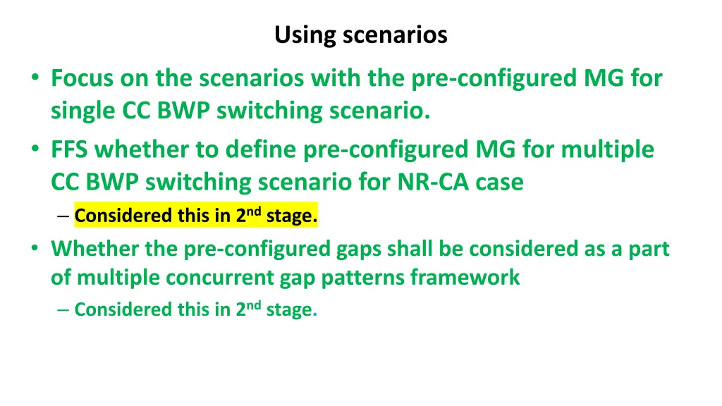 using scenarios 1