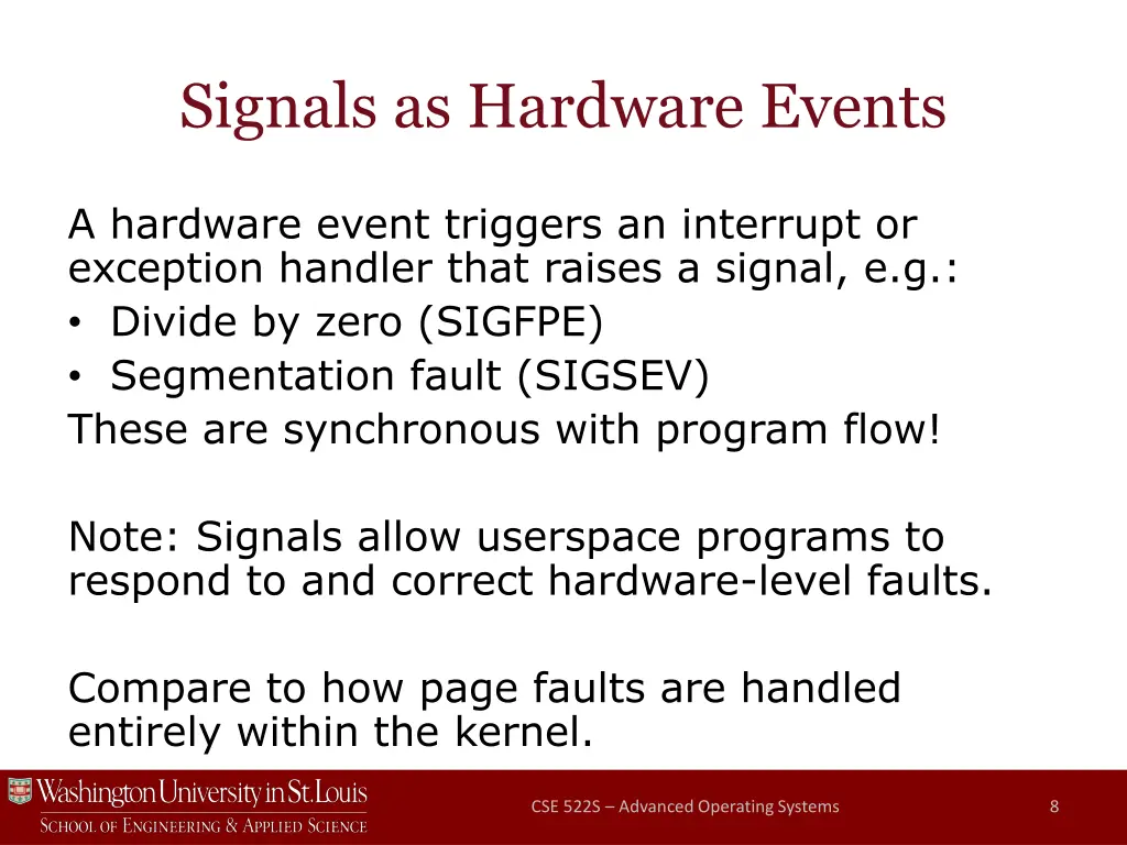 signals as hardware events
