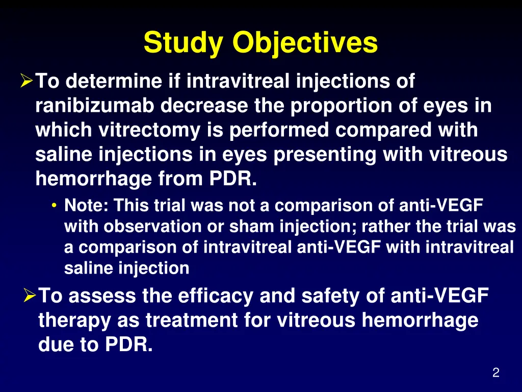 study objectives