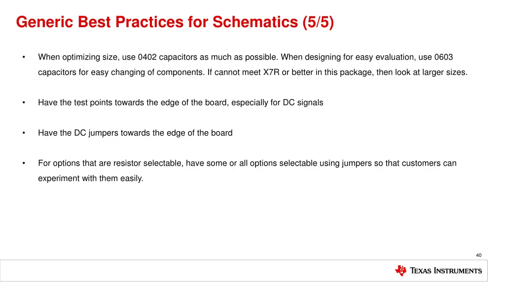 generic best practices for schematics 5 5