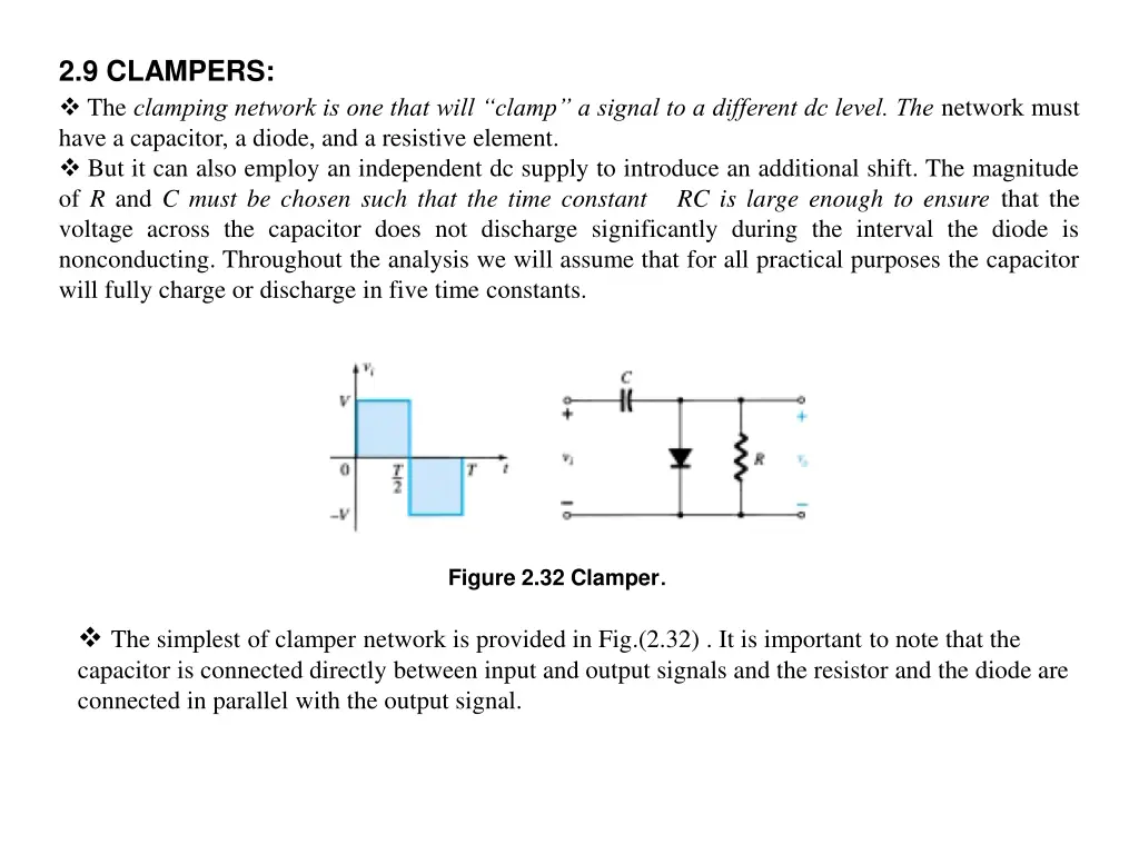2 9 clampers the clamping network is one that