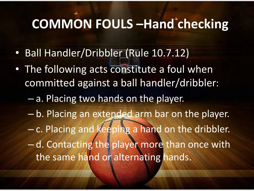 common fouls hand checking