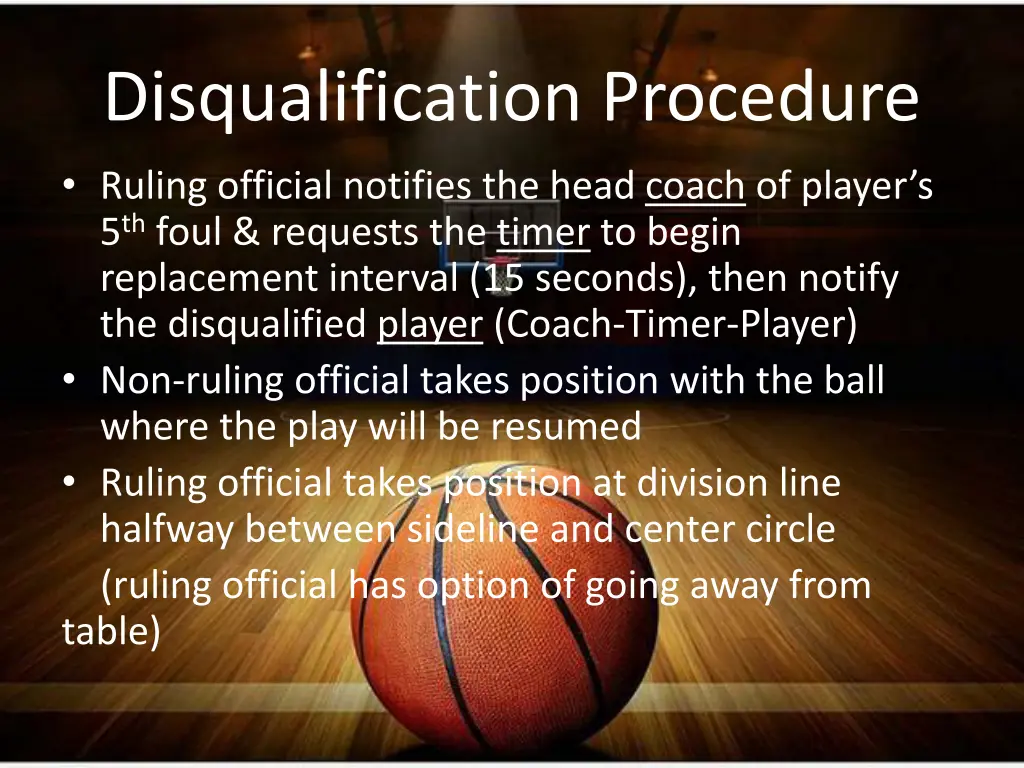 disqualification procedure ruling official