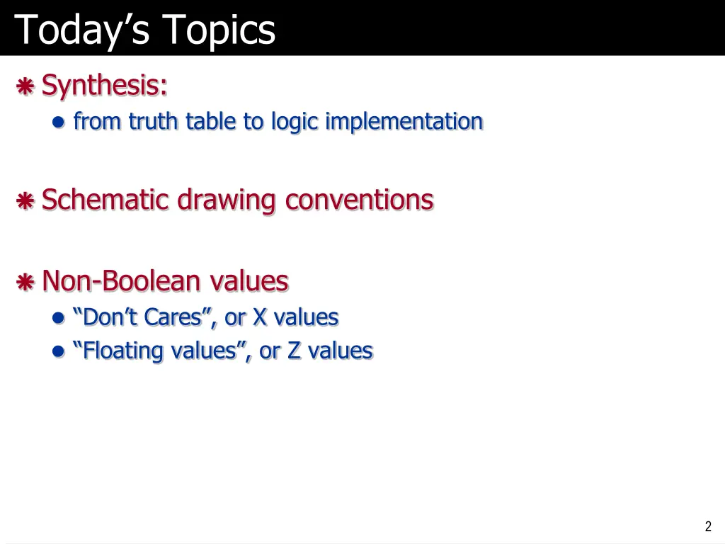 today s topics