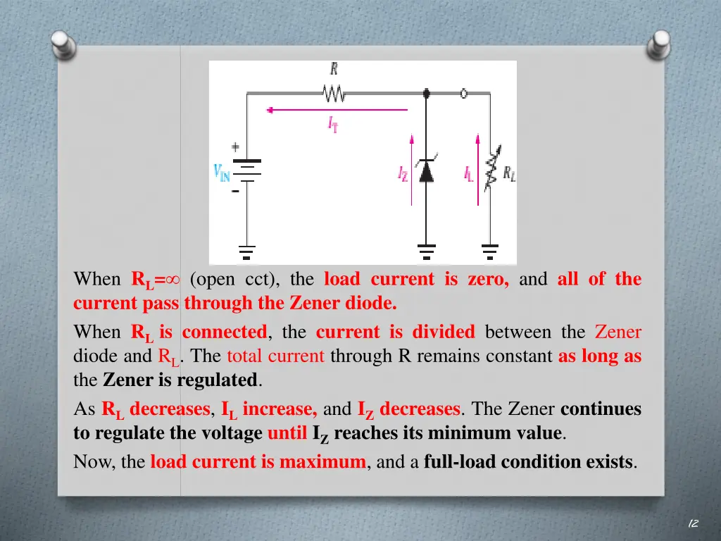when r l open cct the load current is zero