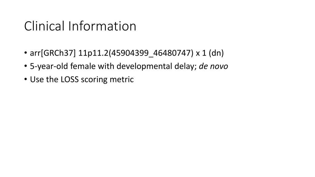 clinical information