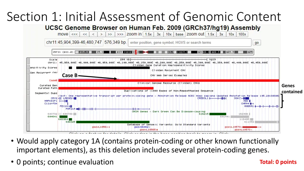 section 1 initial assessment of genomic content