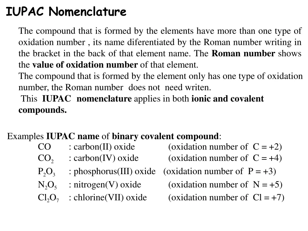 iupac nomenclature