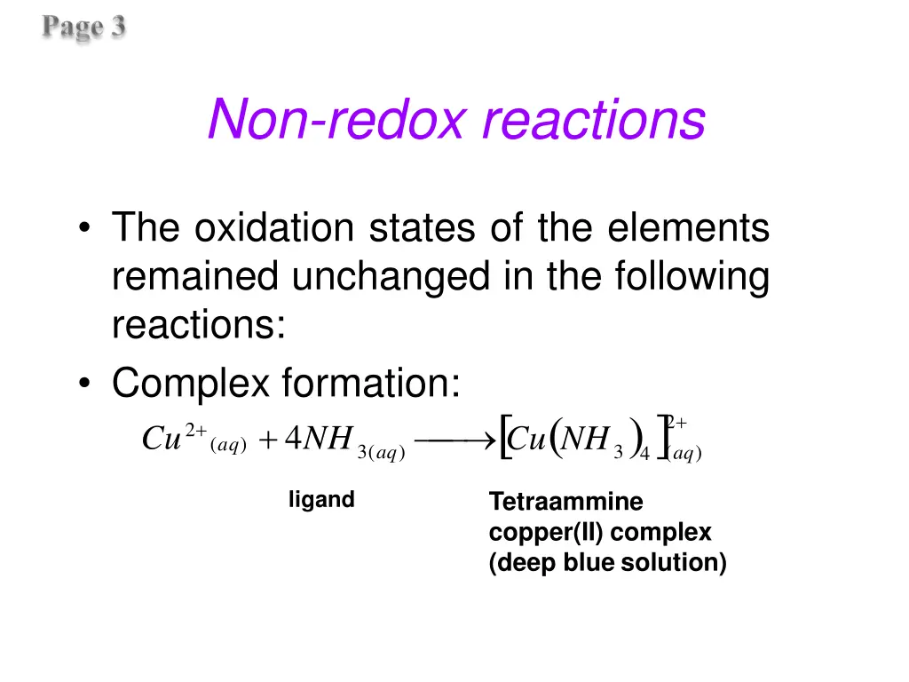 non redox reactions 2