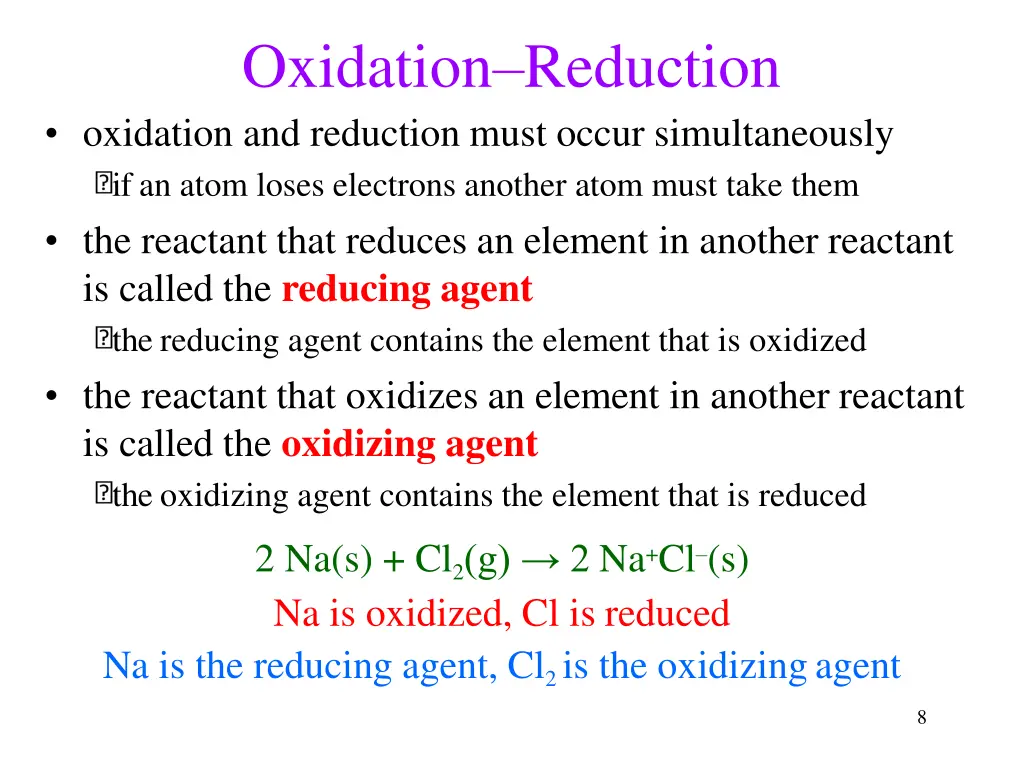 oxidation reduction oxidation and reduction must