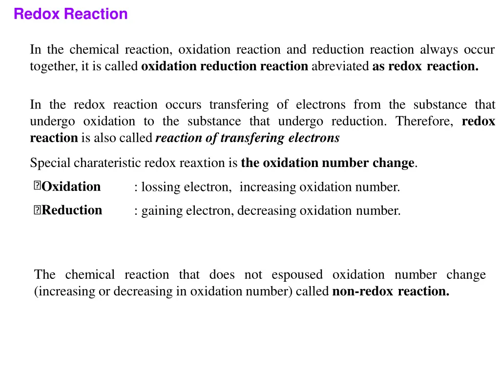 redox reaction