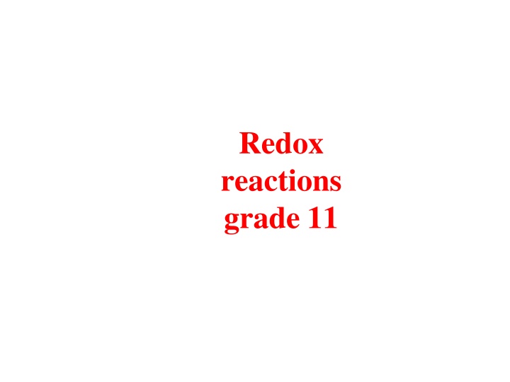 redox reactions grade 11