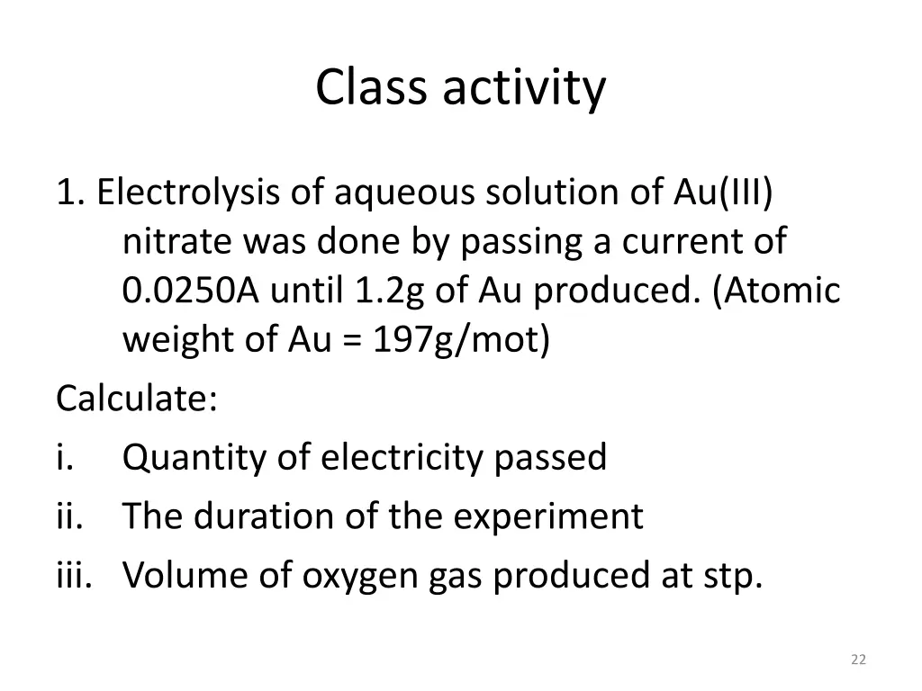 class activity