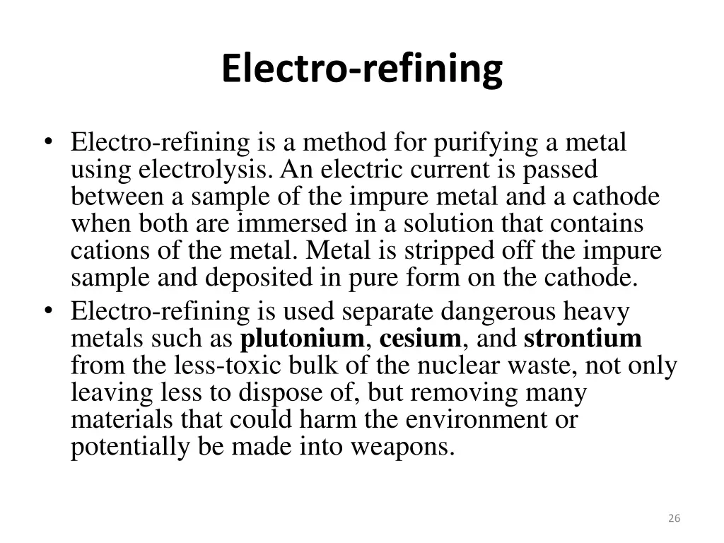 electro refining