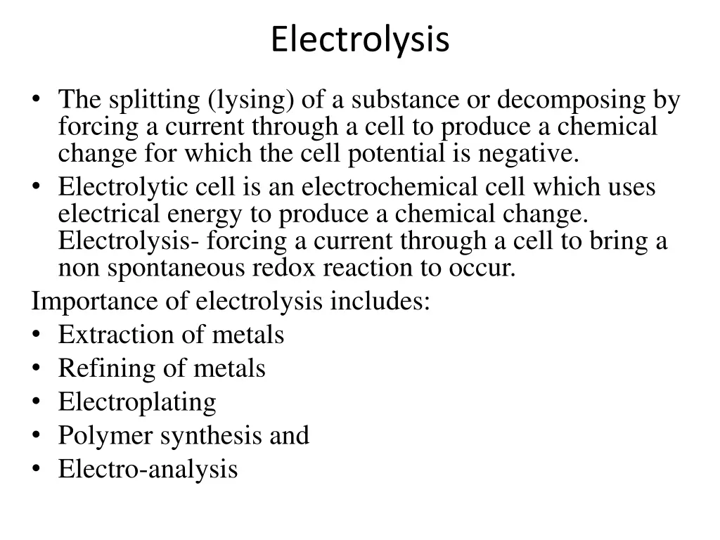 electrolysis