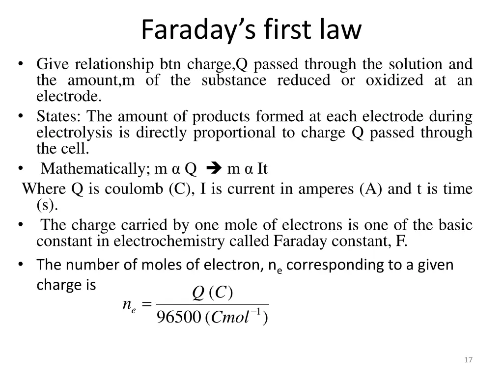 faraday s first law