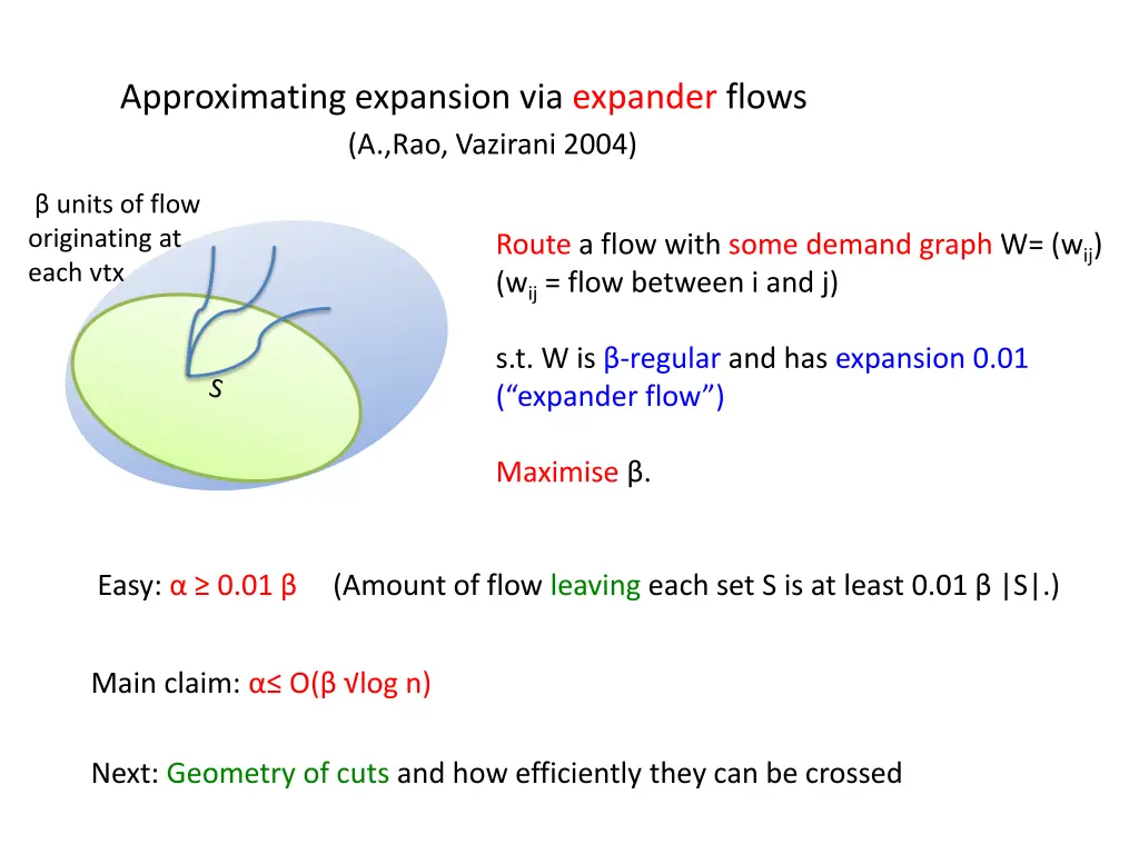 approximating expansion via expander flows