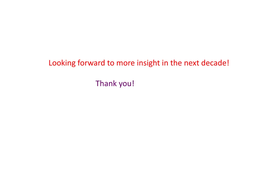 looking forward to more insight in the next decade