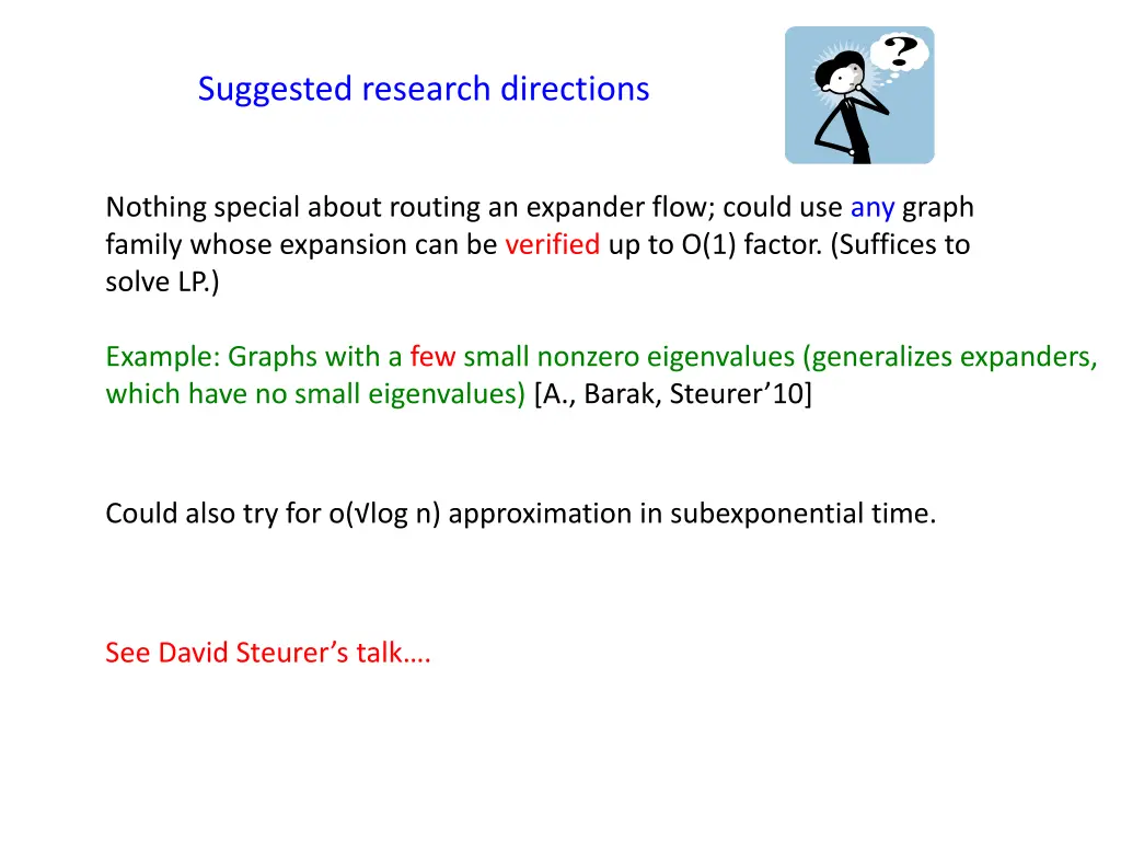 suggested research directions