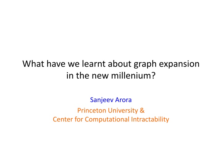 what have we learnt about graph expansion