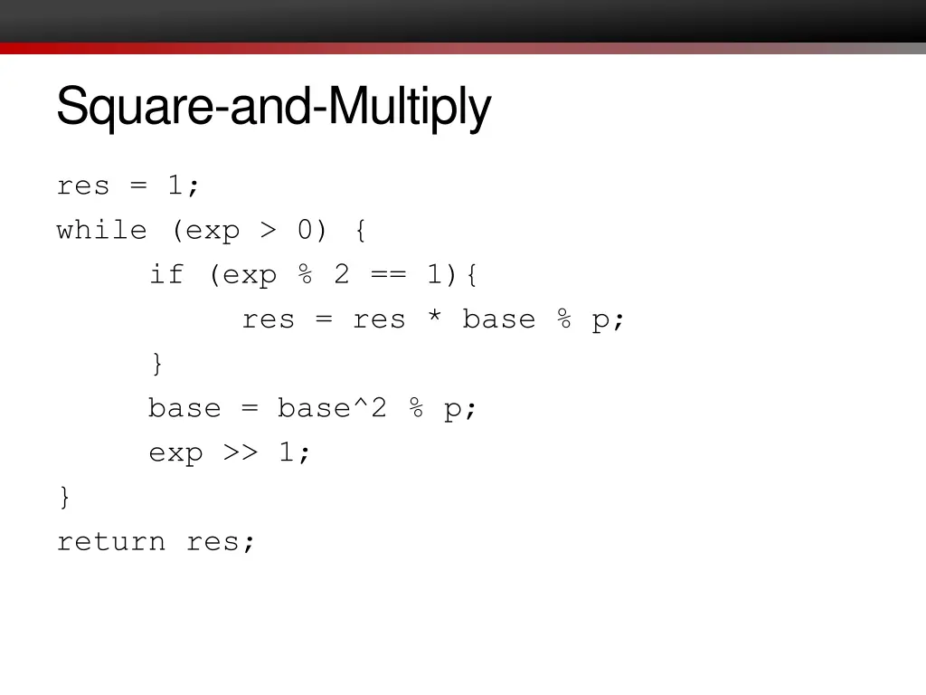 square and multiply