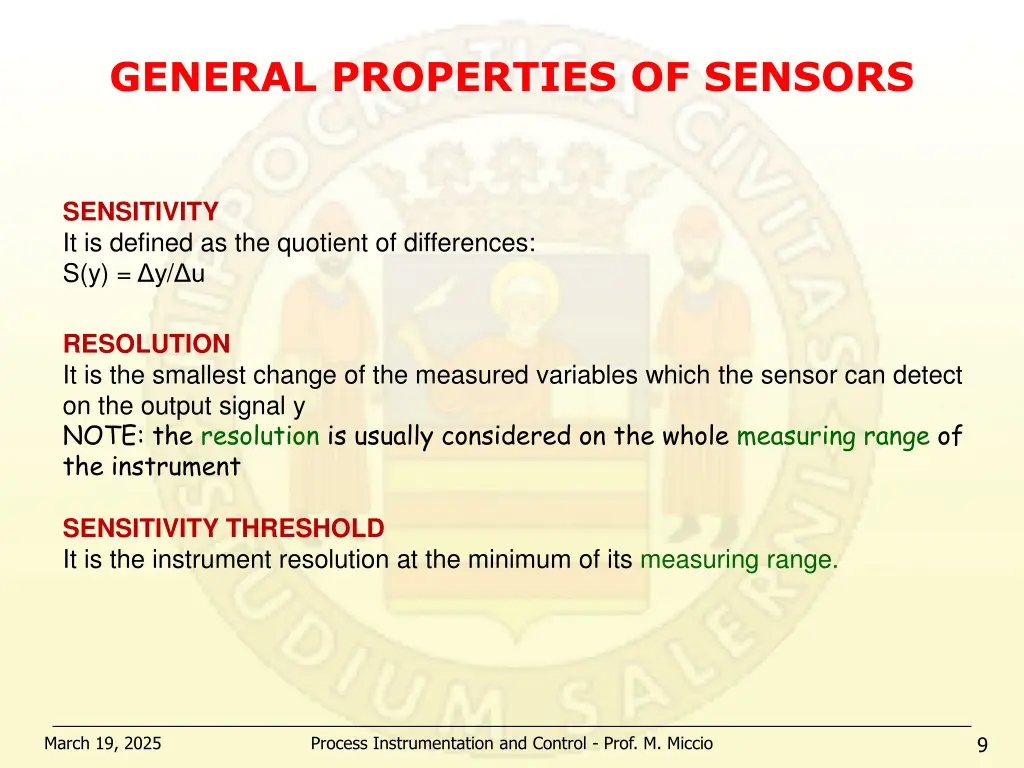 general properties of sensors 3