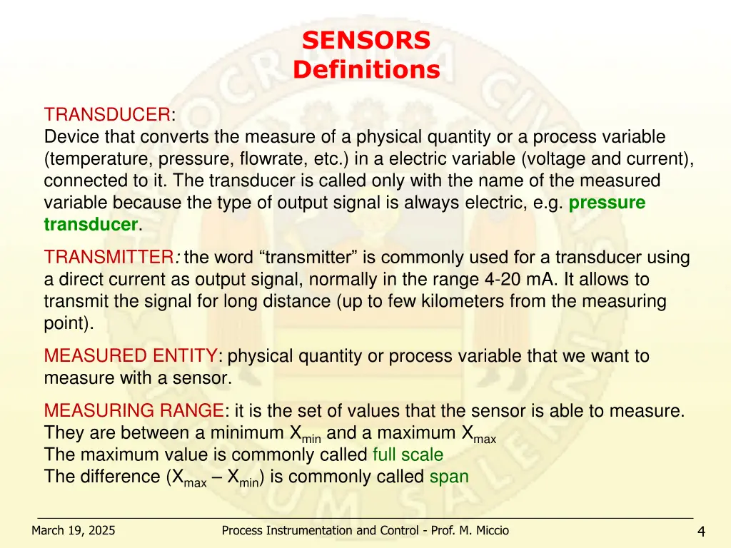 sensors definitions
