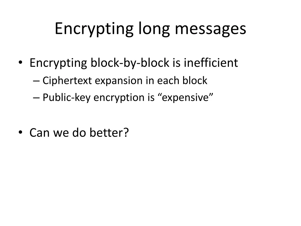 encrypting long messages 2