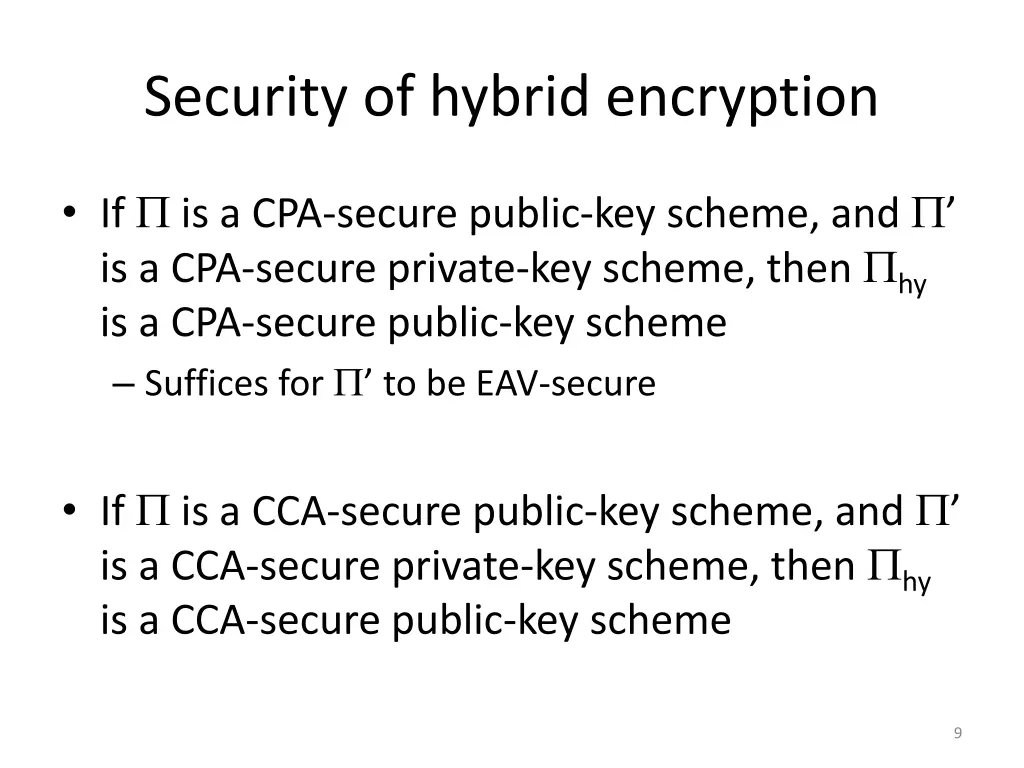 security of hybrid encryption