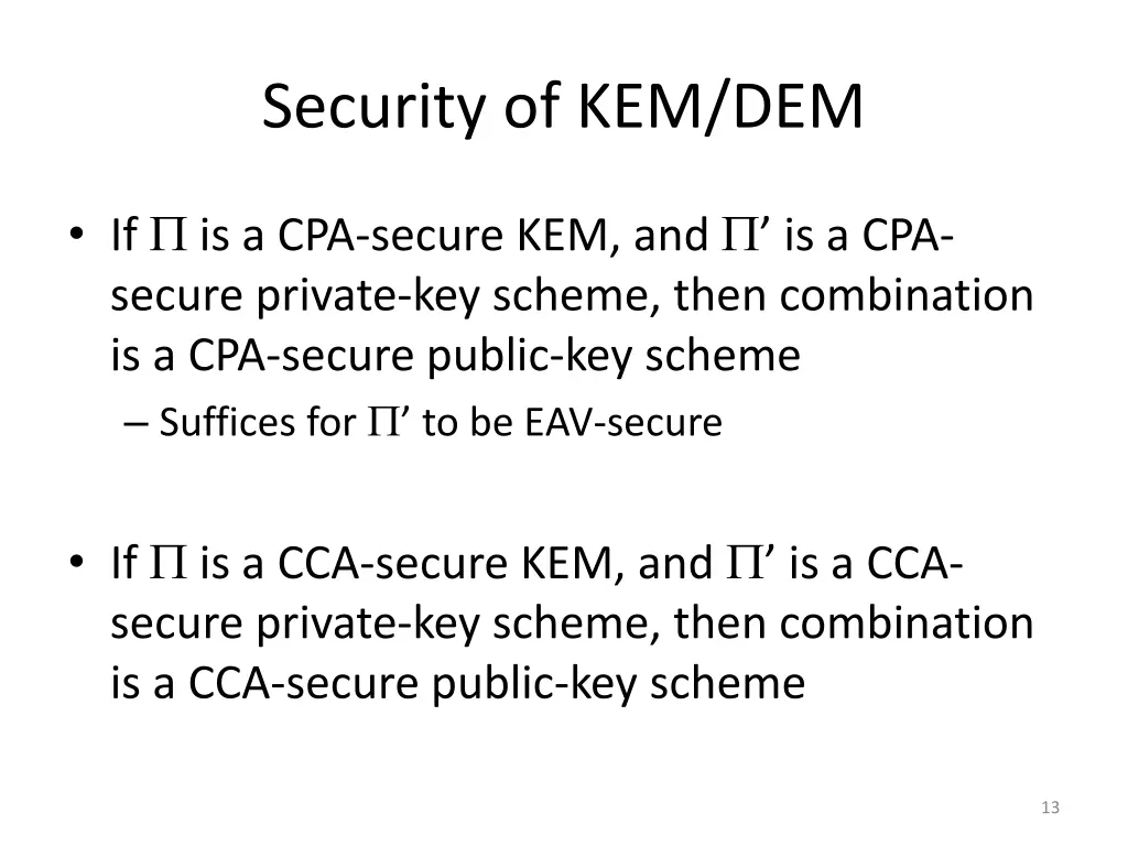 security of kem dem