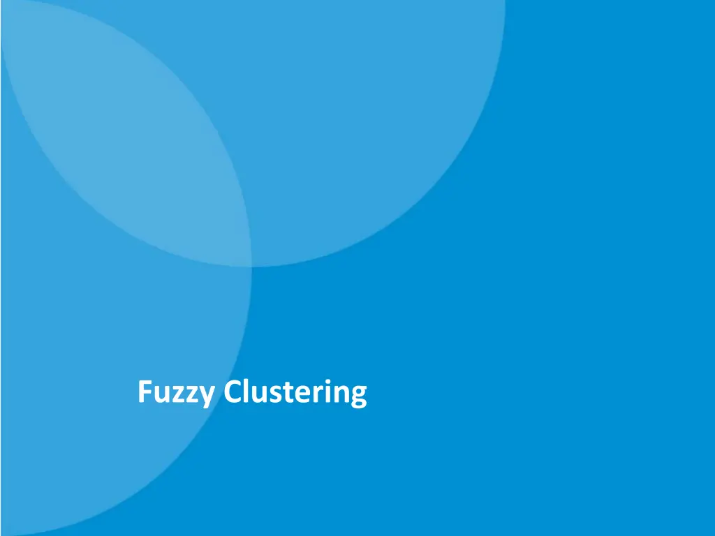 fuzzy clustering