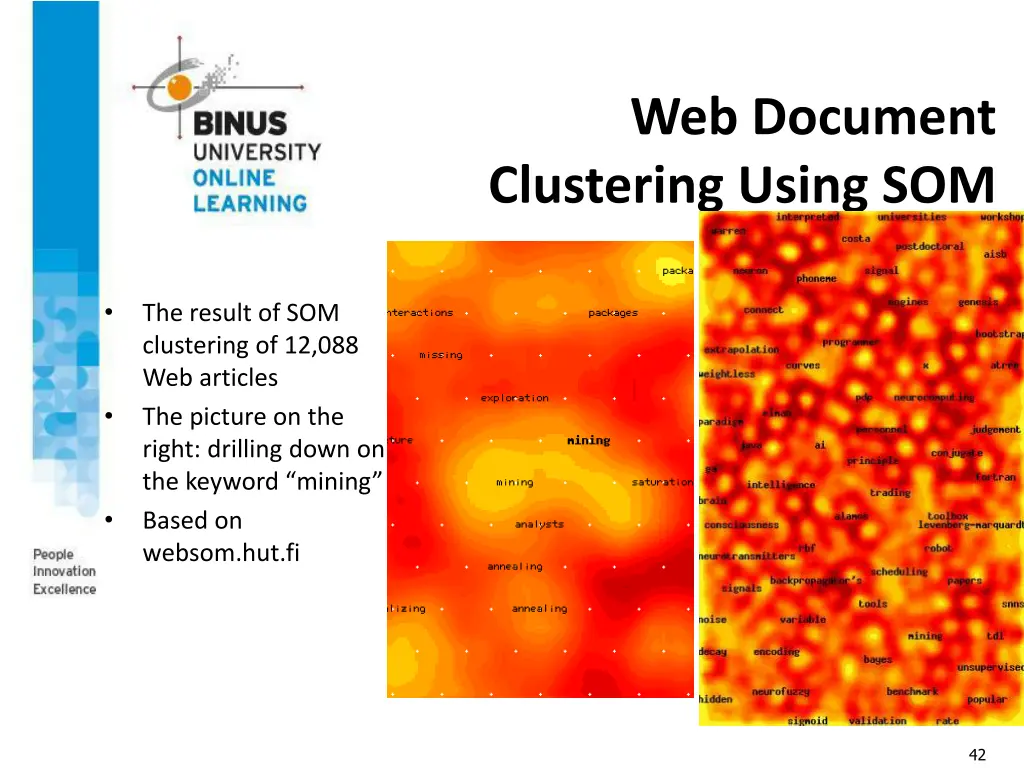 web document clustering using som