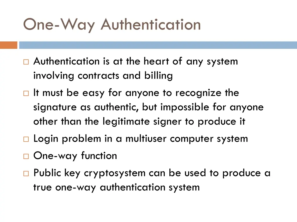 one way authentication