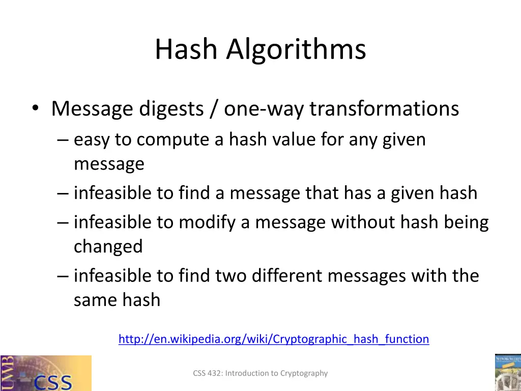 hash algorithms